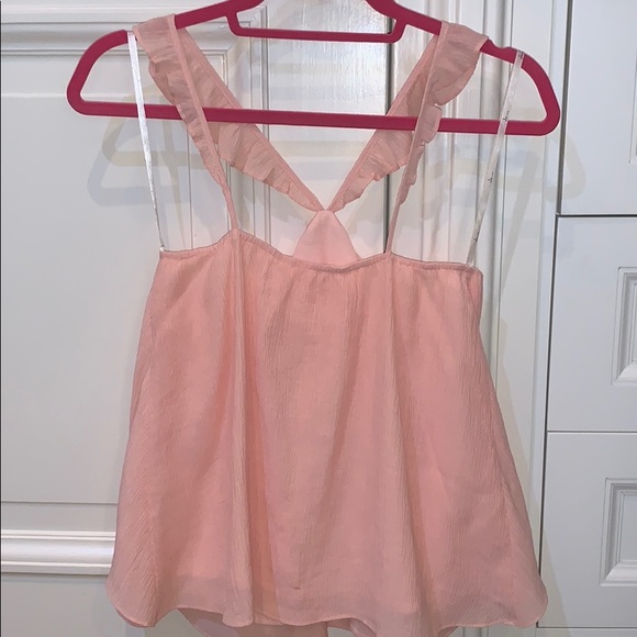 JOA  WORN ONCE Ruffle Sleeveless Pink Tank Top - Picture 6 of 9